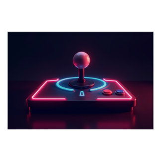 Póster Palanca de mando de Arcade Neon