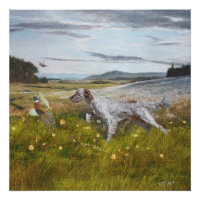Palangrería inglesa con faisanes, arte