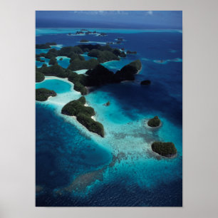 Póster Palau, Micronesia, vista aérea de Rock Island