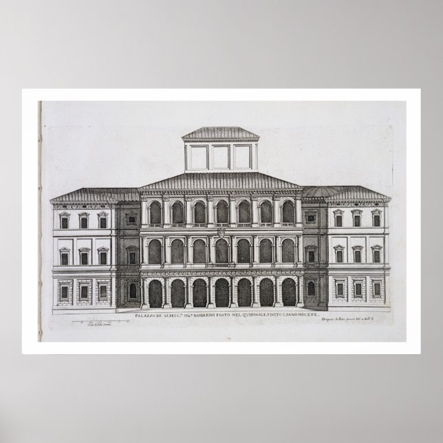 Póster Palazzo Barberini en el Quirinale, terminado 1630, (Frente)
