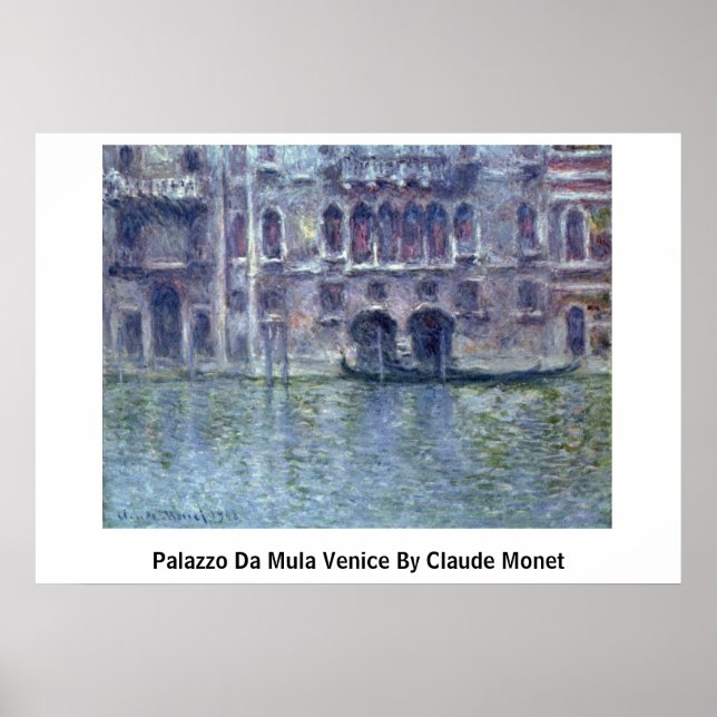 Póster Palazzo Da Mula Venice De Claude Monet (Frente)