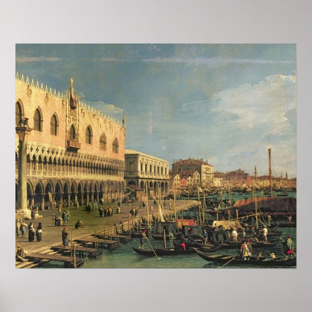 Póster Palazzo Ducale y Riva degli Schiavoni, Venico (Frente)