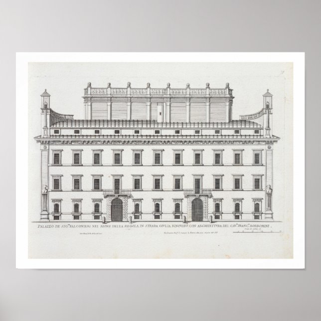 Póster Palazzo Falconieri, Roma, de "Palazzi di Roma", (Frente)