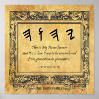 Paleo Hebreo Nombre de Dios Pintar tela de pergami