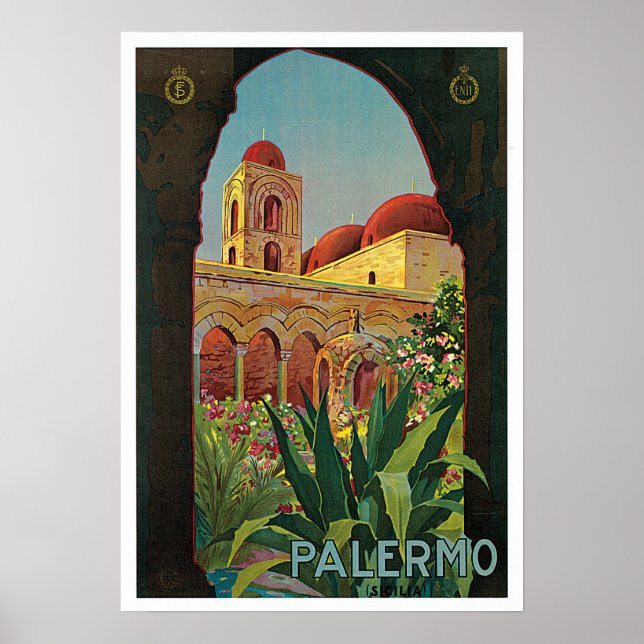 Póster Palermo, Italia Viaje italiano de época (Frente)