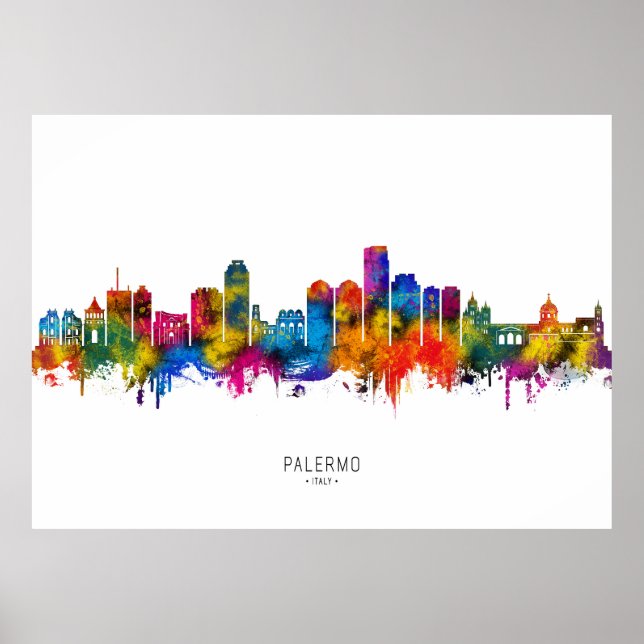 Póster Palermo Italy Skyline (Frente)