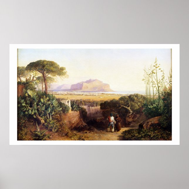 Póster Palermo, Sicilia, 1847 (aceite sobre lienzo) (Frente)