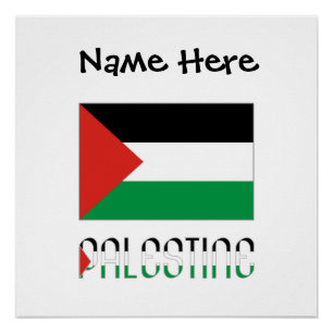 Póster Palestina Bandera Palestina Negra Personalización 