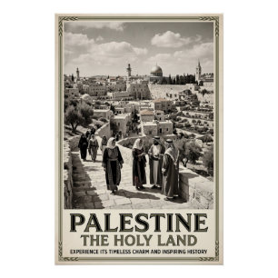 Póster Palestina La Tierra Santa Arte de Viaje Vintage