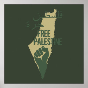 Póster Palestina libre libertad para Palestina