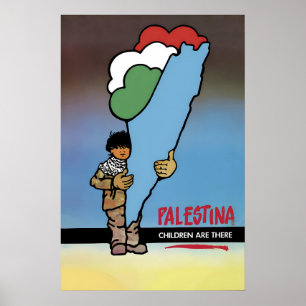 Póster Palestina - Los niños están allí