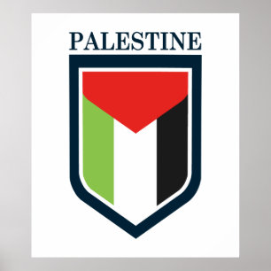 Póster Palestina y bandera palestina
