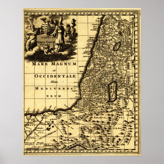 Póster PalestinePanoramic MapPalestine (Frente)