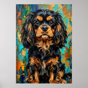 Póster Paleta Colorida Cavalier King Charles Spaniel Kn