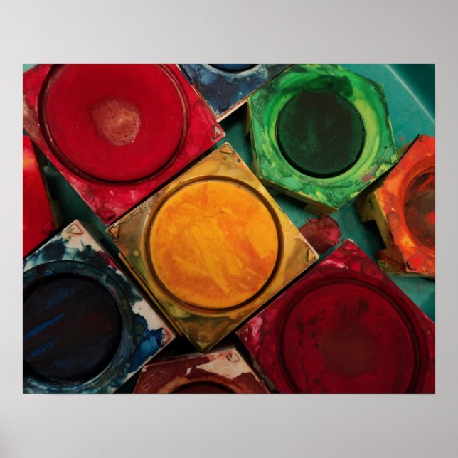 Póster Paleta de caja de pintura acuarela de artistas (Frente)
