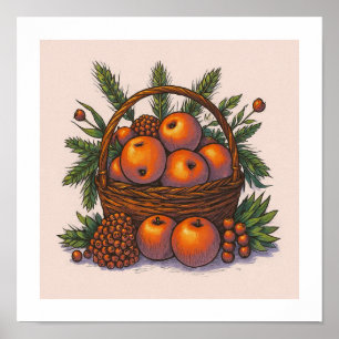 Póster Paleta de colores distinta: Manzanas naranjas sin 