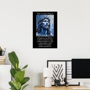 Póster Paleta de Cuchillo Azul del Padre Nuestro Cristo S
