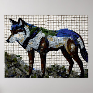 Póster Paleta de depredador: Wolf Mosaic