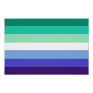 Póster Paleta de la bandera de hombres gays inclusiva tra