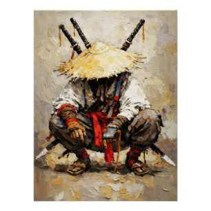 Póster Paleta de Samurái en Reposo Cuchillo de Paleta Imp