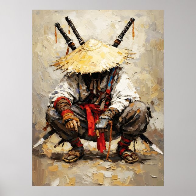 Póster Paleta de Samurái en Reposo Cuchillo de Paleta Nar (Frente)