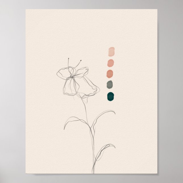 Póster Paleta floral y de color japonesa (Frente)