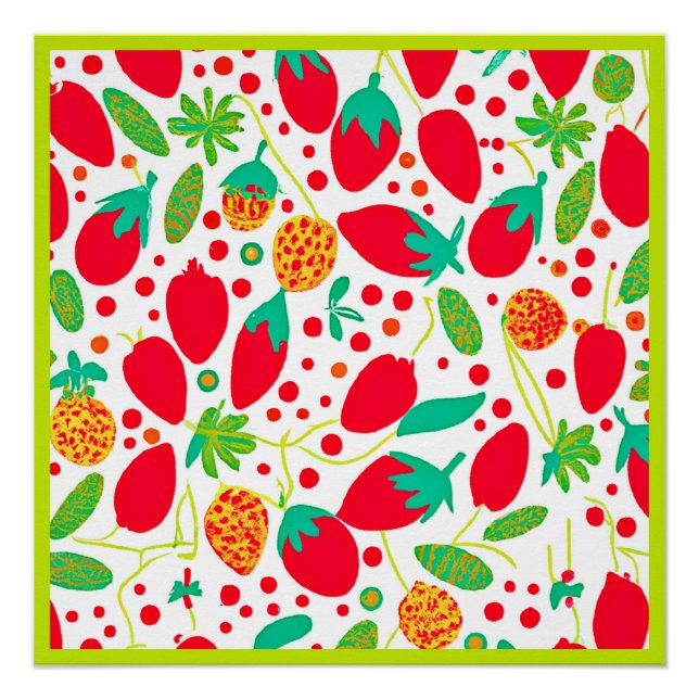 Póster Paleta Fructífera Patrón Vívido (Anverso)
