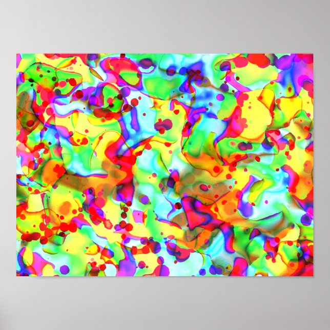 Póster Paleta Vivid: Vibrantes contrastes abstractos de a (Frente)