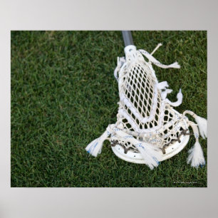 Póster Palillo de LaCrosse en hierba