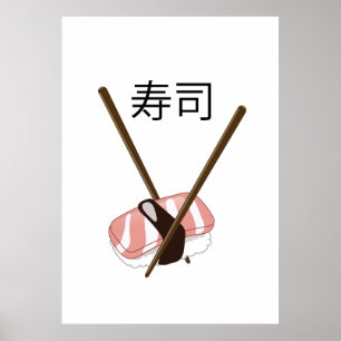 Póster Palillos para Sushi