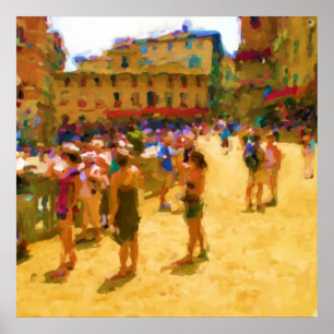 Póster Palio en Siena