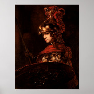 Póster Pallas Athena o, figura acorazada, 1664-65
