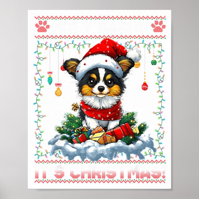 Póster Pallon Christmas Tree Lights Decorations Dog Lover (Frente)