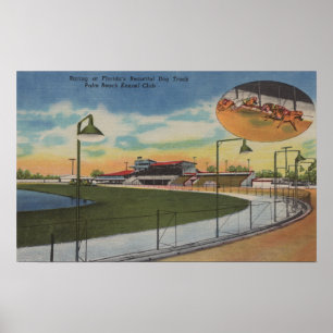 Póster Palm Beach, FL - Kennel Club, pista de Carreras de