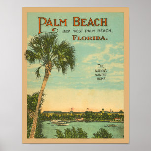 Póster Palm Beach Florida Turismo de Vintage