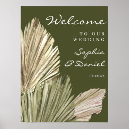 Póster Palm bohemia deja signo de bienvenida Boda