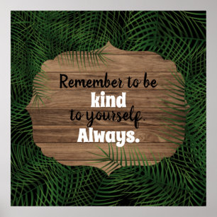 Póster Palm exótica verde y fresca deja una cita Inspirad