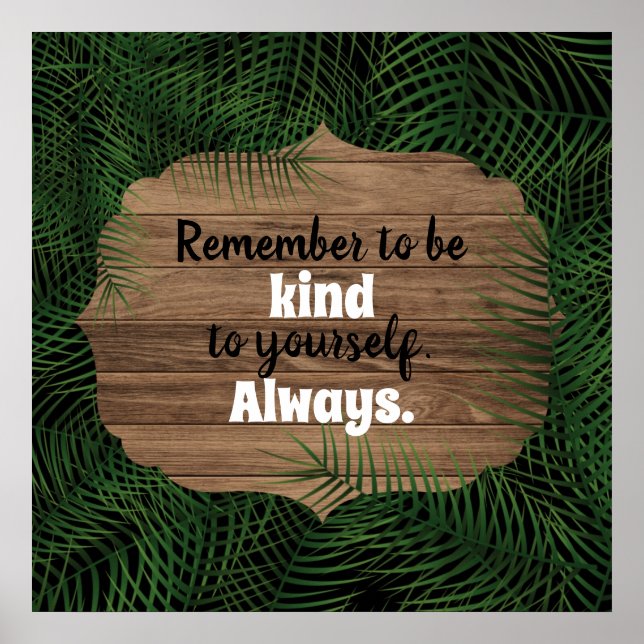 Póster Palm exótica verde y fresca deja una cita Inspirad (Frente)