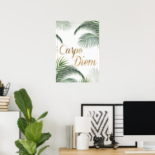 Póster Palm Leaves Carpe Diem