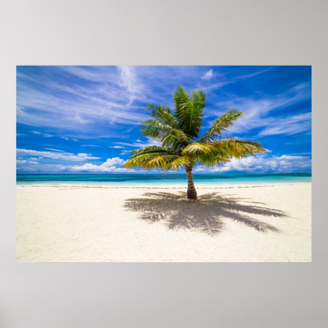Póster Palm on White Sand Beach (Frente)
