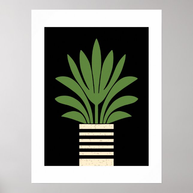 Póster Palm Plantada Moderna De Medio Siglo (Frente)