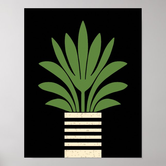 Póster Palm Plantada Moderna De Medio Siglo (Frente)