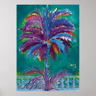 Póster Palm real, verde azulada poster