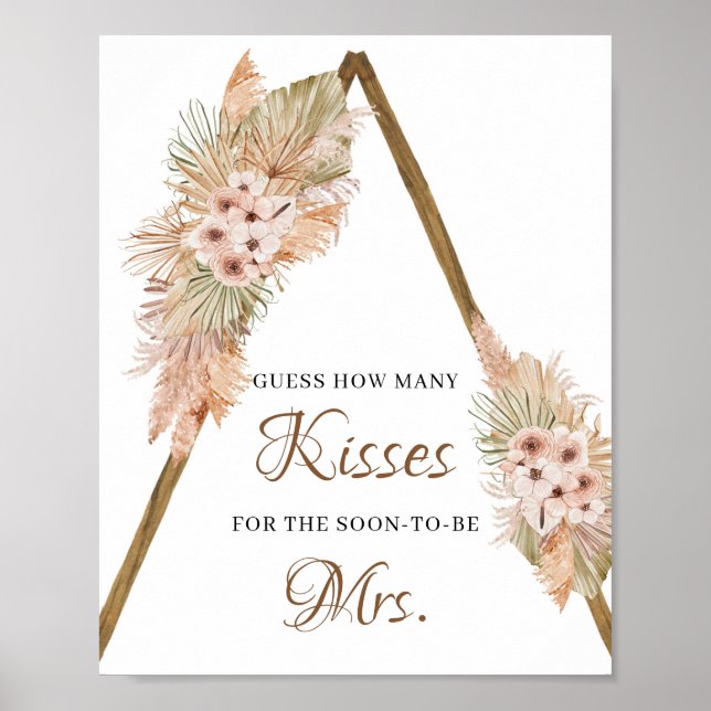 Póster Palm Seca Deja A Pampas Grass Cuántos Besos. (Frente)