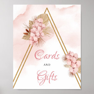 Póster Palm seco deja tarjetas y regalos de flores de Rub