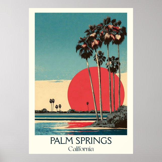 Póster Palm Springs California Art Print | Medio Siglo (Frente)