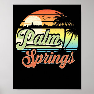 Póster Palm Springs California Beach Vacation Sunset