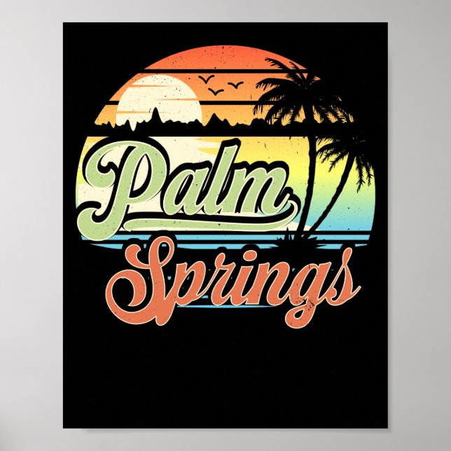 Póster Palm Springs California Beach Vacation Sunset (Frente)