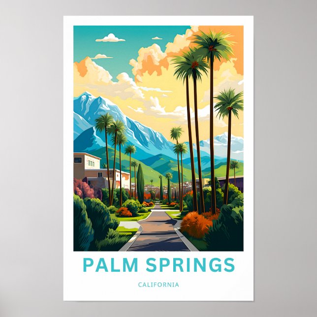 Póster Palm Springs California Travel Print (Frente)