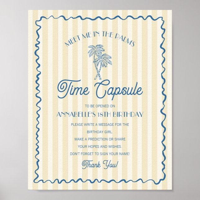 Póster Palm Springs Pastel Beach Time Capsule (Frente)